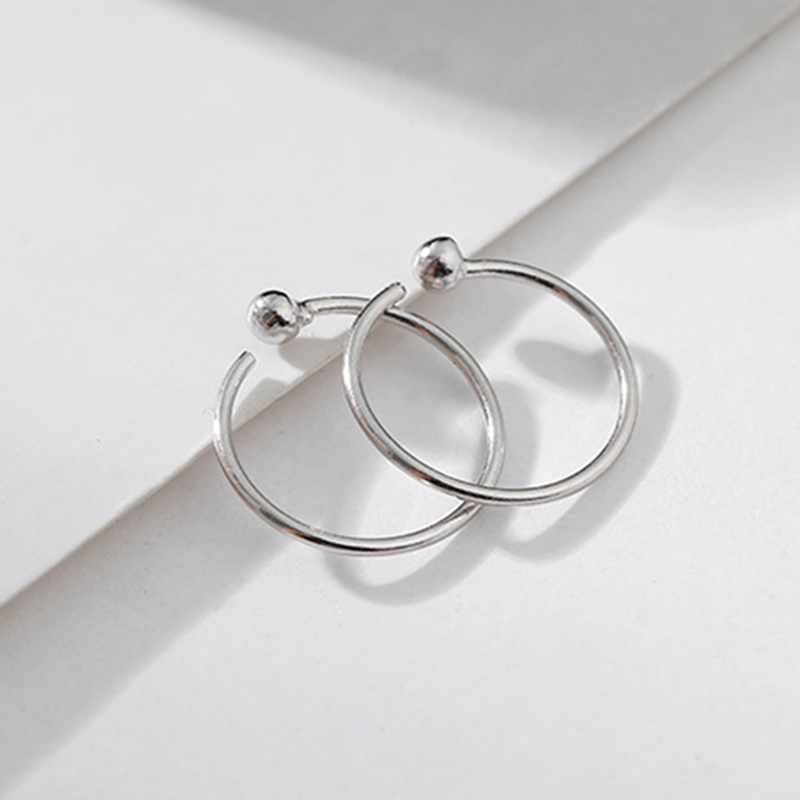 flowersqueen HOOPS Khuyên Tai Tròn Mạ Bạc Thời Trang Cho Nữ