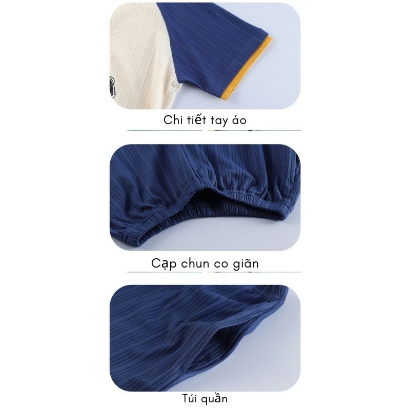 Đồ Bộ Mặc Nhà Quần Dài  - Bộ Ngủ Mặc Nhà Quần Dài Áo Cộc Form Rộng Dễ Thương Guu DN25 | BigBuy360 - bigbuy360.vn