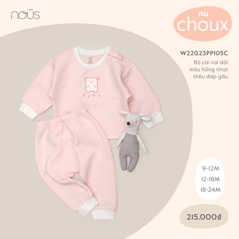 bộ dài tay chính hãng Nous mẫu mới nhất cho bé trai bé gái