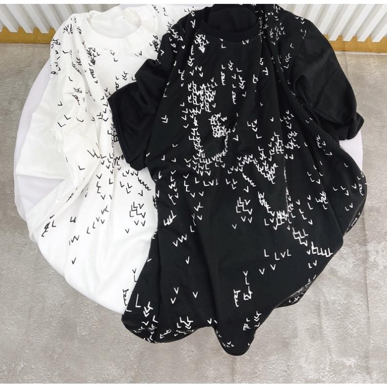 HOT Áo Phông Cổ Tròn Vảy Sơn LV Tay Lỡ Form Rộng Unisex Nam Nữ - Áo Thun Tay Lỡ Freesize Phong Cách Trẻ Trung Cá Tính