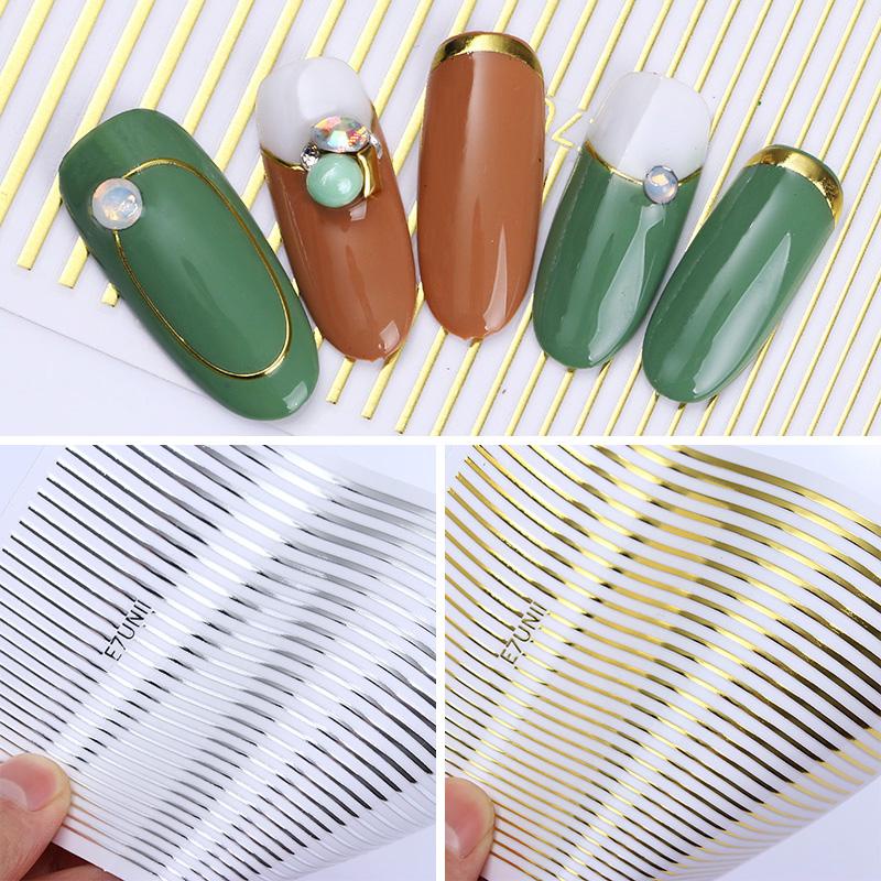 Decal trang trí móng tay UR SUGAR họa tiết kẻ sọc 3D
