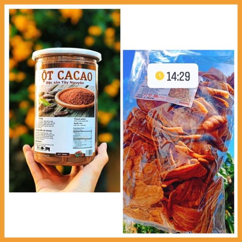 ⚡️Freeship ⚡️ COMBO CHUỐI SẤY KHÔNG ĐƯỜNG 500g VÀ CACAO NGUYÊN CHẤT 250g, GIÒN, THƠM