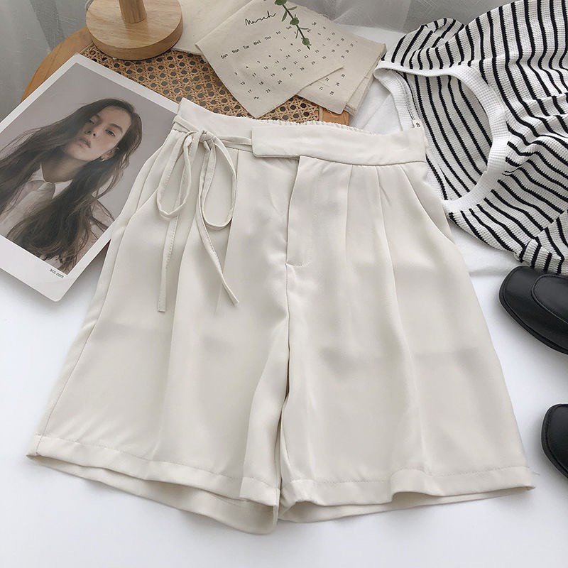 [XẢ HÀNG] Quần short Ống Rộng Dây Nơ Vải Nữ Tính | Smide Clothing
