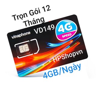 SIM VINAPHONE VD149 12T 4GB/NGÀY TRỌN GÓI 12 THÁNG
