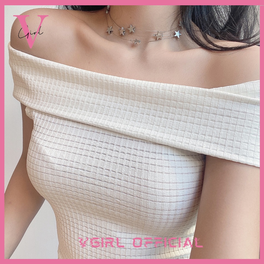 [Mã FAMARAL1 giảm 10K đơn 50K] Áo croptop nữ VGIRL trễ vai ôm body, mặc được nhiều kiểu, có co giãn [ẢNH ĐỘC QUYỀN]