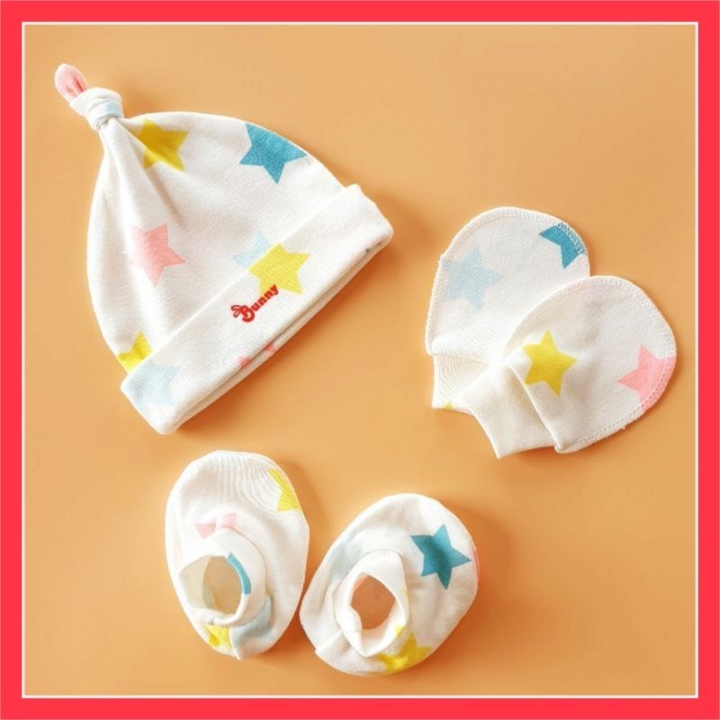 [Mã SKAMSALE10 giảm 10% đơn 200K] Set mũ + bao tay + bao chân sơ sinh chất đẹp BUNNY