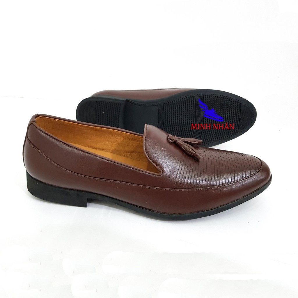 Giày Chuông Nam Da Bò Công sở lười nam Penny Loafer kiểu đẹp hàng hiệu giá rẻ in vân cá sấu D-12