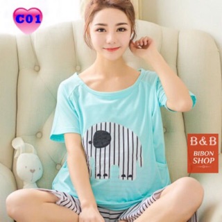 Bộ quần áo bầu, sau sinh có thiết kế cho con bú tiện lợi c01