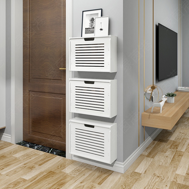 Kệ giày treo tường cao cấp tiết kiệm không gian chất liệu gỗ PVC cao cấp màu trắng nhiều size