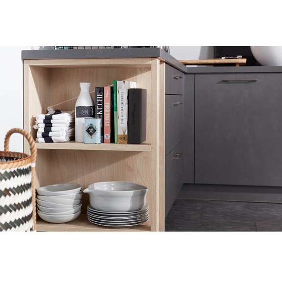 KITCHEN, Tủ bếp chữ L hiện đại gỗ công nghiệp cao cấp KIT_005, kệ bếp Scandi Home