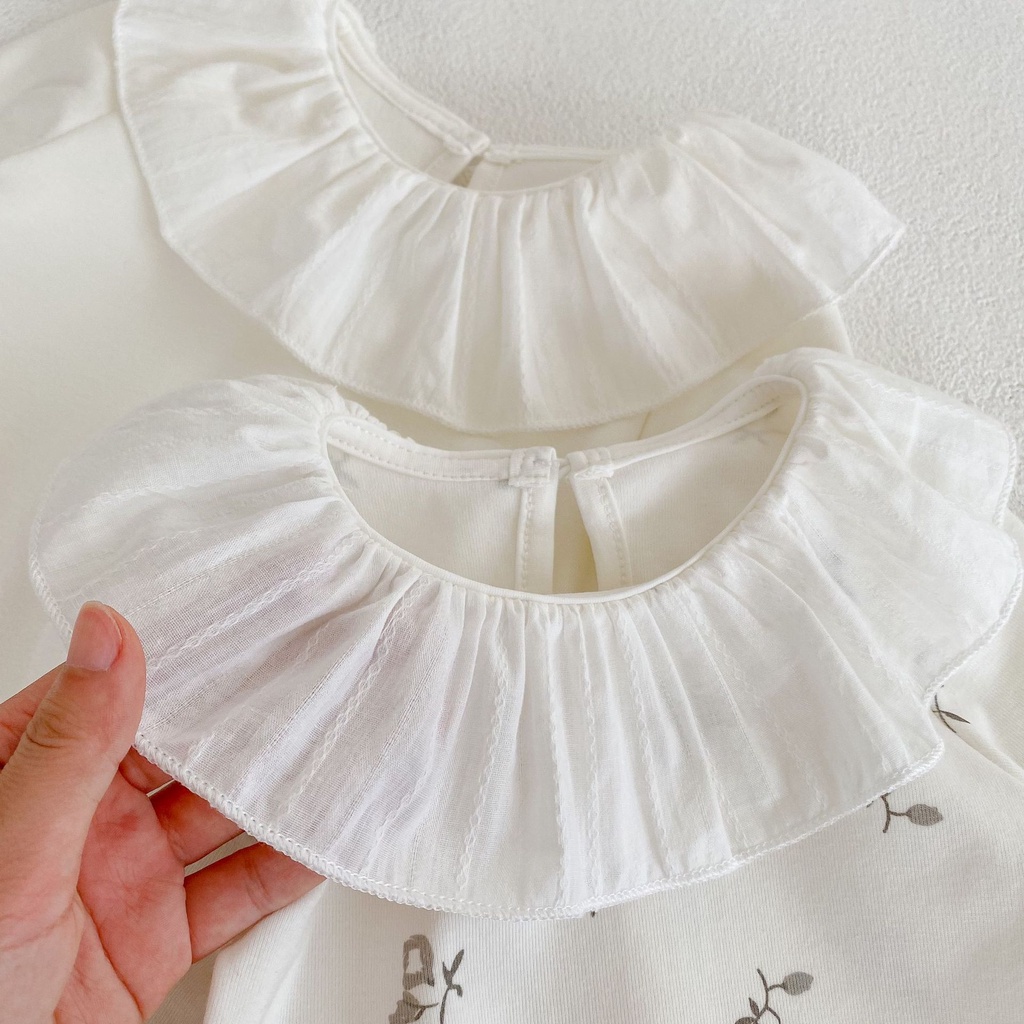 Bbaby Quần Legging Lưng Cao Phối Áo Tay Dài In Hoa Dễ Thương Và Thoải Mái Cho Bé Gái