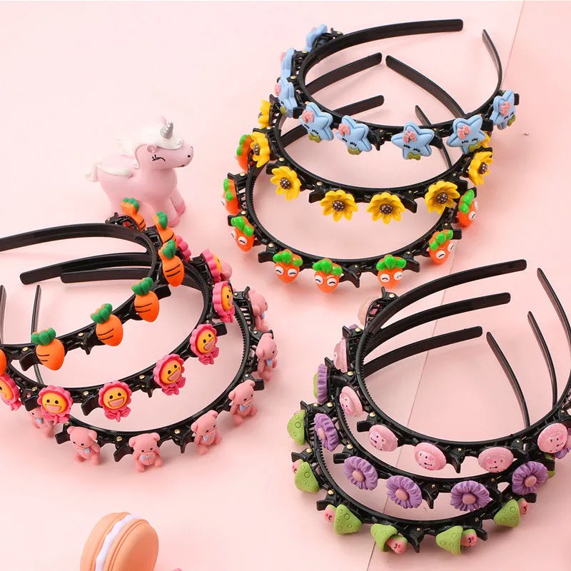 Băng Đô Cài Tóc Đính Hoa Màu Sắc Đáng Yêu Cho Bé Gái