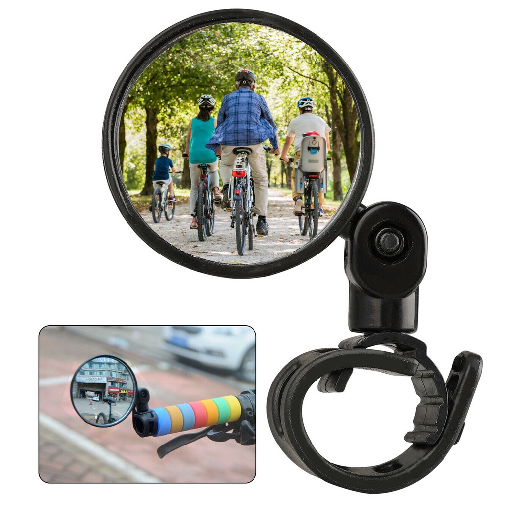 1 Gương Chiếu Hậu Góc Rộng Xoay 360 Độ Gắn Tay Lái Xe Đạp MTB
