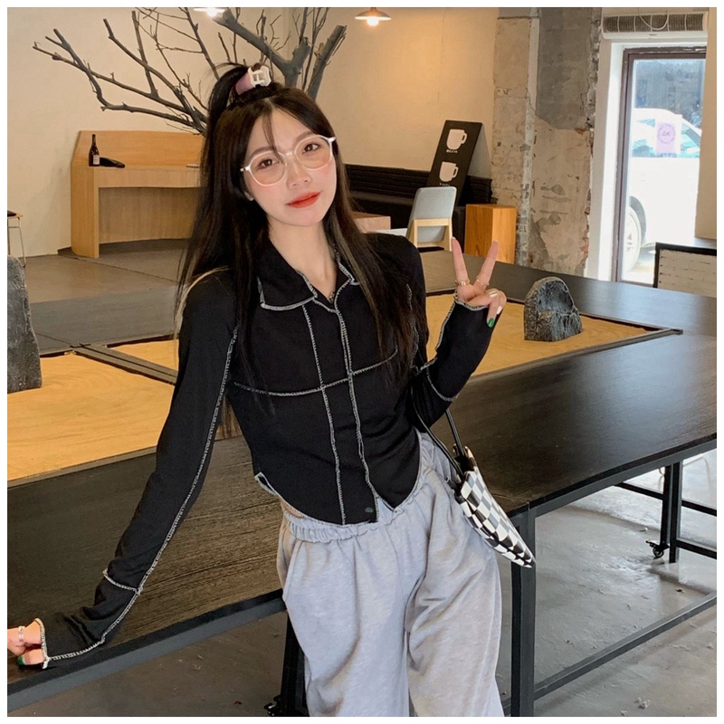 SUXI Áo thun tay dài thiết kế mới thời trang mùa thu dành cho nữ