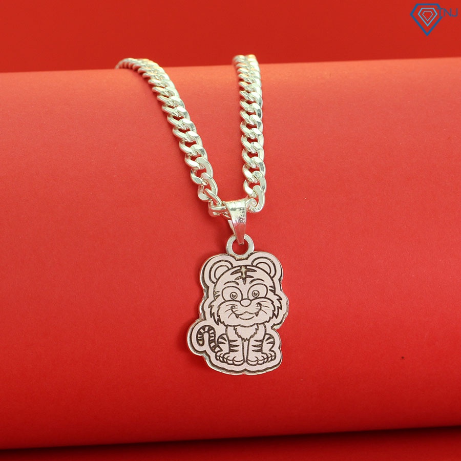 Dây chuyền bạc cho bé tuổi dần hình con hổ khắc tên DCT0048 Trang Sức TNJ