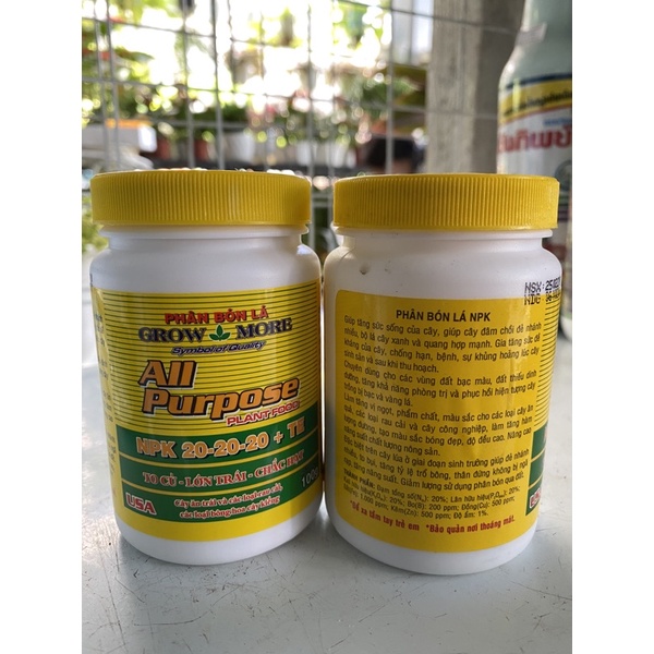 Phân bón lá Growmore 20-20-20+TE hủ 100g