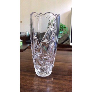 Lọ hoa Thủy tinh Pha Lê trắng trụ bầu 30cm
