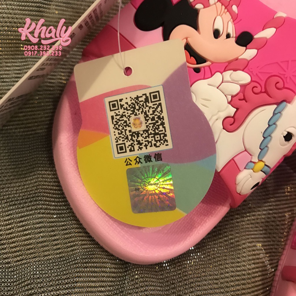 Dép quai ngang hình chuột Minnie Mouse và Ngựa Unicorn màu hồng đậm có size kép [S30,31] [S32,33] [S34,35] [S36,37]