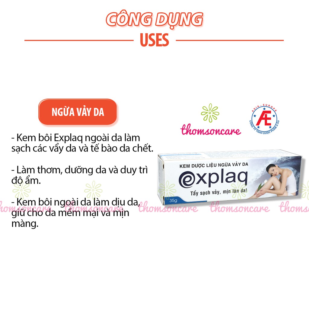 Kem Explaq - Mua 6h tặng 1h bằng tem tích điểm, hỗ trợ giảm vảy nến, á sừng, mềm da từ thảo dược