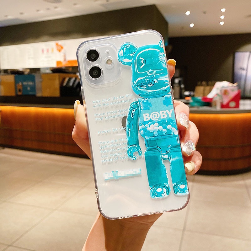 Ốp lưng iphone silicon chống sốc ốp iphone có bảo vệ camera 1 nửa gấu Be@rBrick 6/6plus/7plus/8/x/xsmax/12promax- W02
