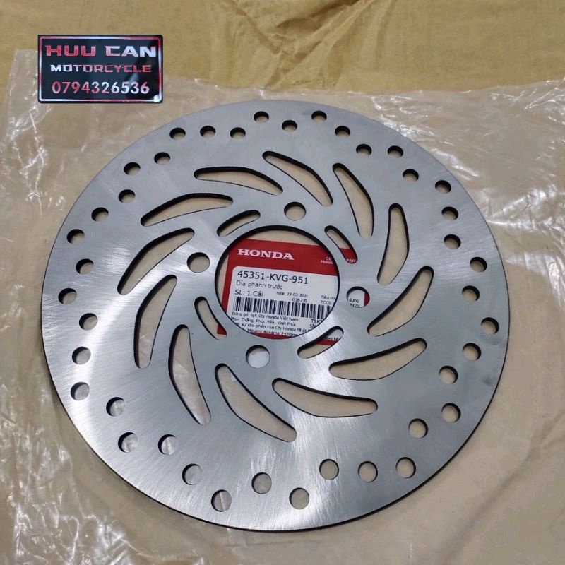 Đĩa phanh trước WAVE S 110 / RSX 110/  FUTURE X 125 / Future led 125 / AIR BLADE 110  chính hãng