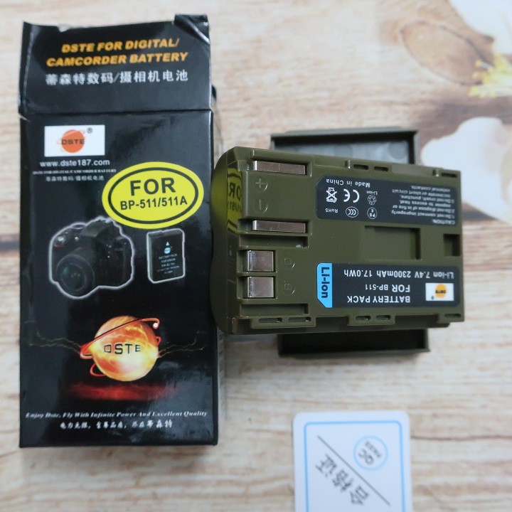Pin máy ảnh BP-511 hãng DSTE for Canon dung lượng 2300mAh