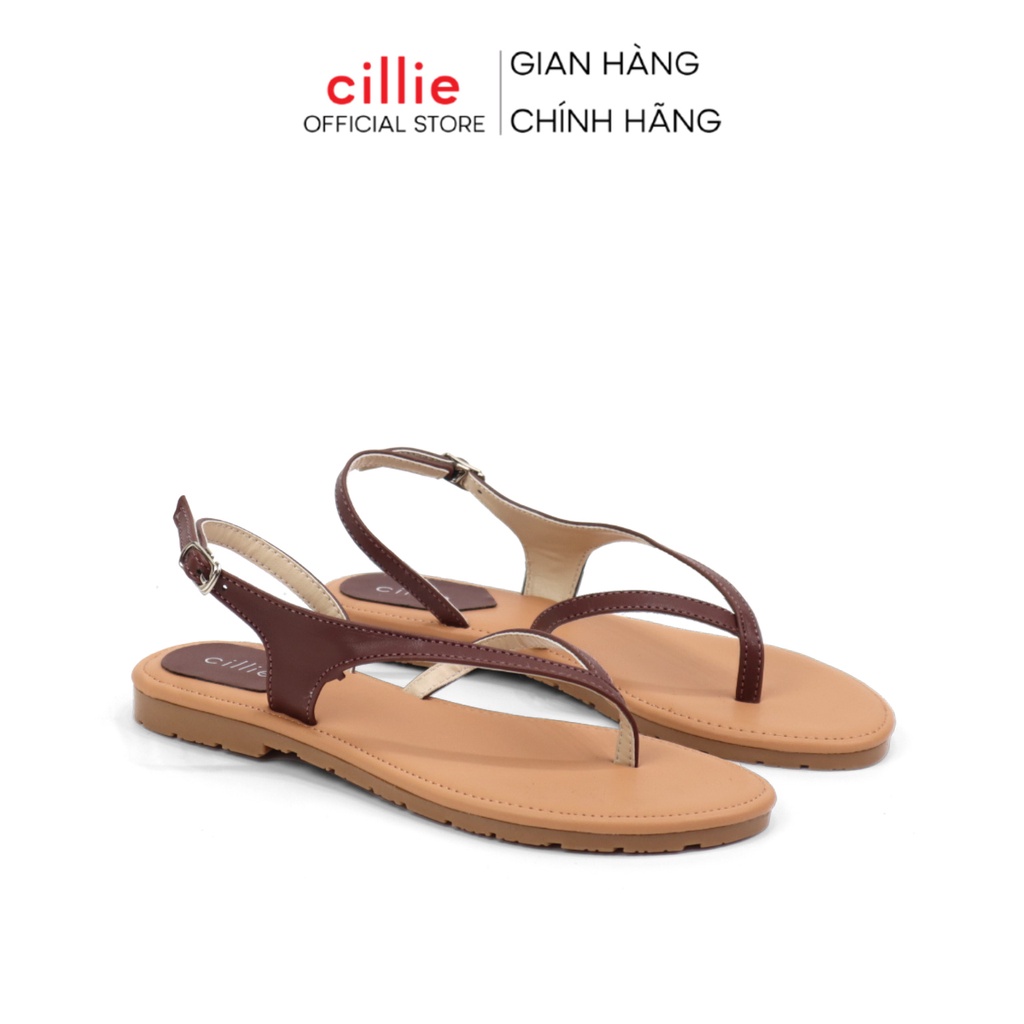 Giày sandal nữ xỏ ngón đế bệt thời trang đi biển đi học Cillie 1151