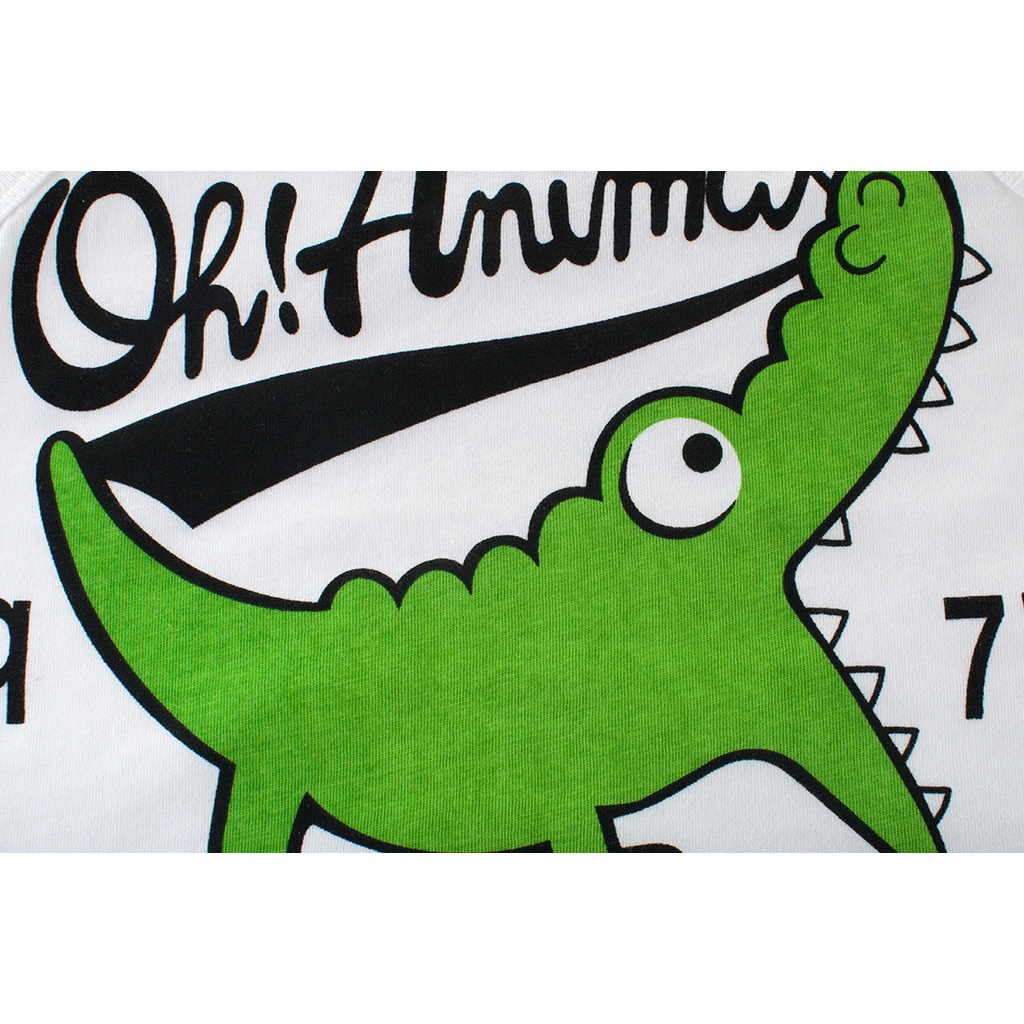 Áo Sát Nách In Hoạt Hình Cá Sấu Kiểu Hàn Quốc Dễ Thương Cho Bé Trai