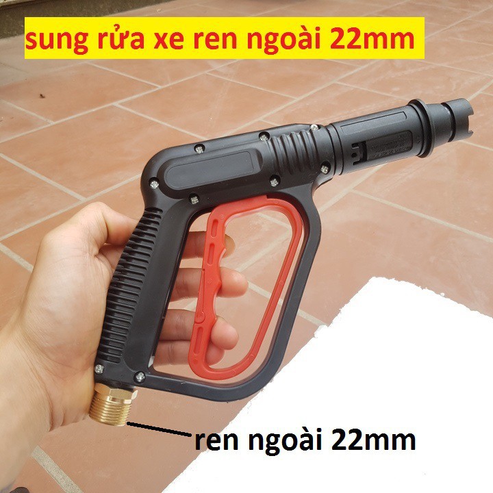 Súng,dây 10m,15m rửa xe áp lực ren ngoài phi 22 siêu mạnh