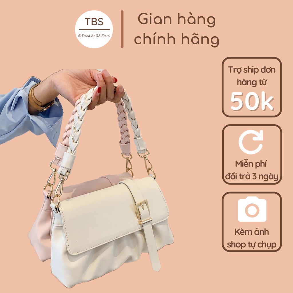 Túi kẹp nách (tặng kèm dây đeo chéo) da nhún nắp khóa  - Hàng loại 1 - TB.Store HD85 24x14x8