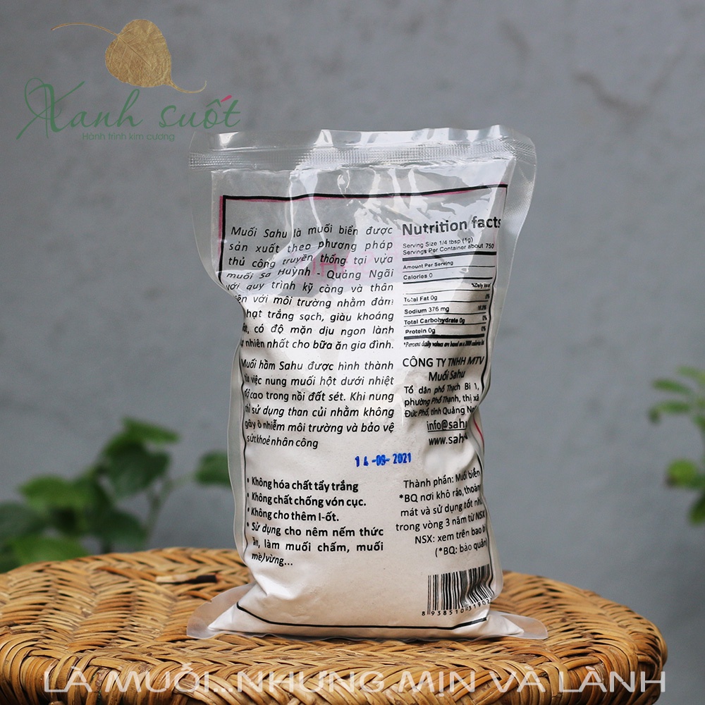 [Sahu] Muối Hầm Sa Huỳnh- Muối Hầm Thực Dưỡng, Mặn Dịu, Không Chát- Sa Huynh Naked Salt [Xanh Suốt]
