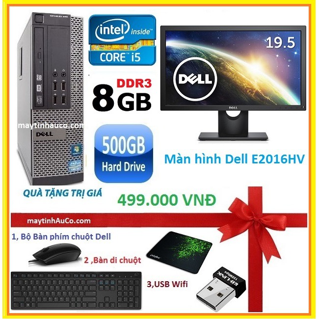 Bộ máy tính để bàn đồng bộ Dell optiplex 390 ( Core i5 / 8G / 500G ) Dell 19.5 Wide - Led | WebRaoVat - webraovat.net.vn