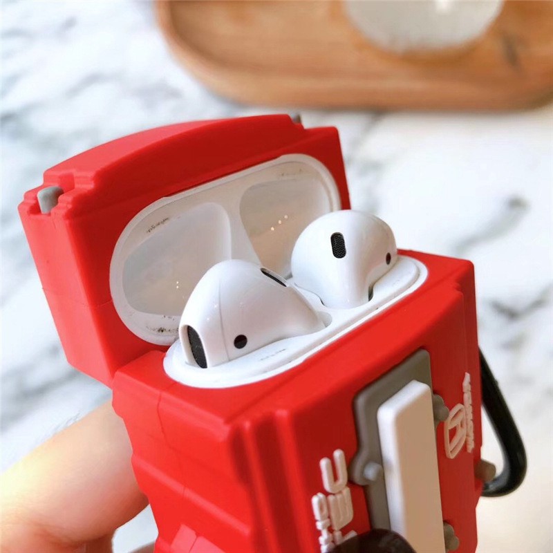 Vỏ đựng hộp sạc tai nghe Bluetooth không dây hình động cơ xe hơi Honda màu đỏ cho AirPods pro 1/2