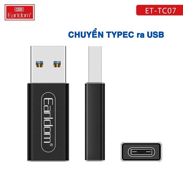 Jack Chuyển Type C sang USB KLH TC07, adapter chuyển typec android sang usb 3.0 chính hãng Earldom