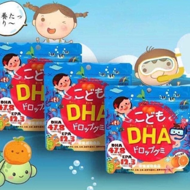 Kẹo DHA và Vitamin Nhật Bản Unimat Riken - thực phẩm chức năng giúp bé thông minh, sáng mắt - cho bé trên 1 tuổi