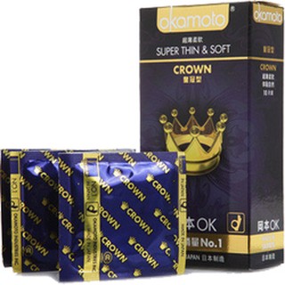 Bao cao su kích cỡ nhỏ, siêu mỏng và mềm mại Okamoto Crown 10 cái