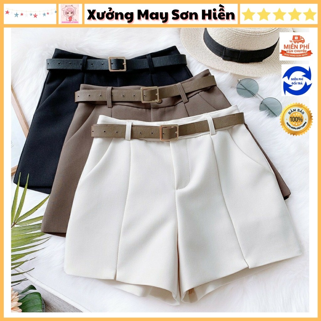 Quần Short Nữ Quần Short Sẻ Gấu Giữa Xưởng May Sơn Hiền MS1025