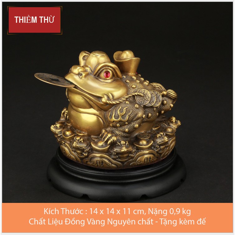 Cóc Thiềm Thừ 15CM (Loại VlP), Tặng Kèm Đế - Chất Liệu Đồng nguyên chất - Phong Thủy Cầu Tài Lộc, Giữ Của, Hóa Sát | BigBuy360 - bigbuy360.vn