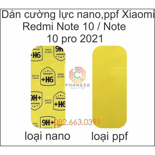 Cường lực camera Xiaomi Redmi Note 10 / Note 10s / Note 10 pro (2021) loại nano , ppf siêu bảo vệ