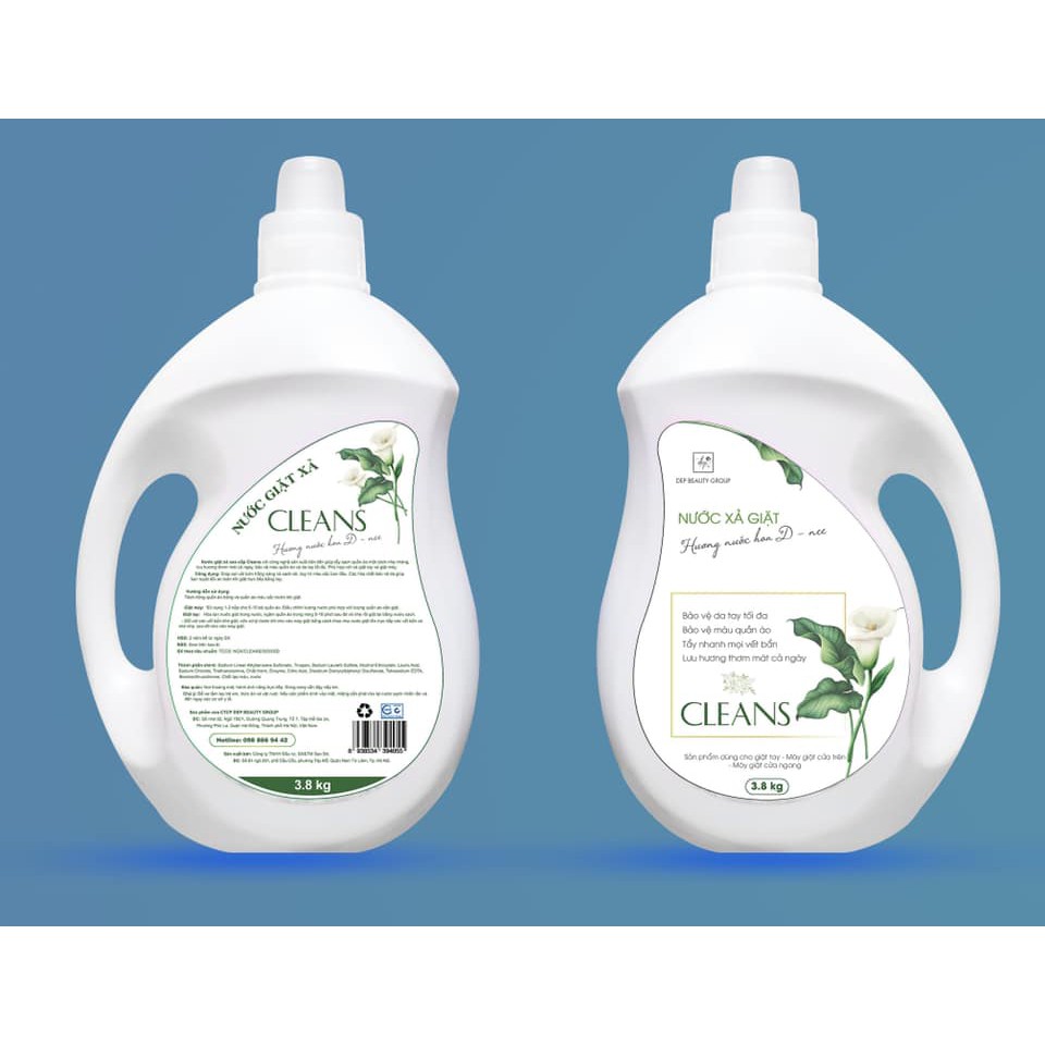 Hàng chính hãng- Á hậu Nguyễn hIền- Nước giặt hương hoa Dnee hiệu CLEAN-3,8L- Freeship- giặt quần áo trẻ em