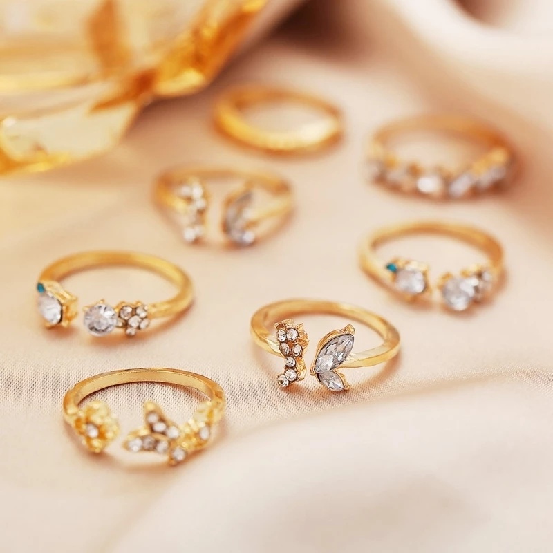Set 7 Nhẫn Đeo Tay Phong Cách Bohemian Dành Cho Nữ