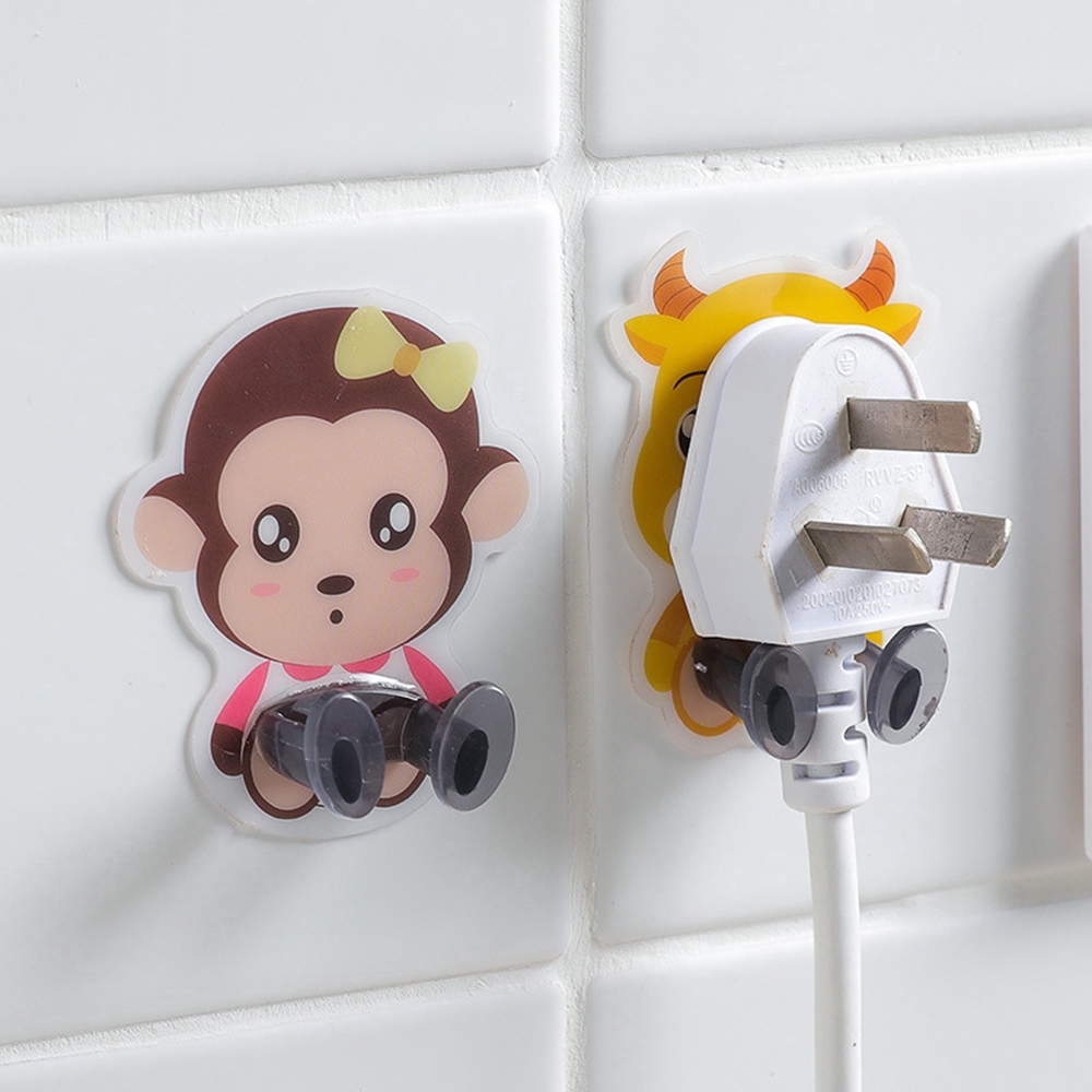 1 Móc Treo Phích Cắm Điện Gắn Tường Hình Thú Xinh Xắn