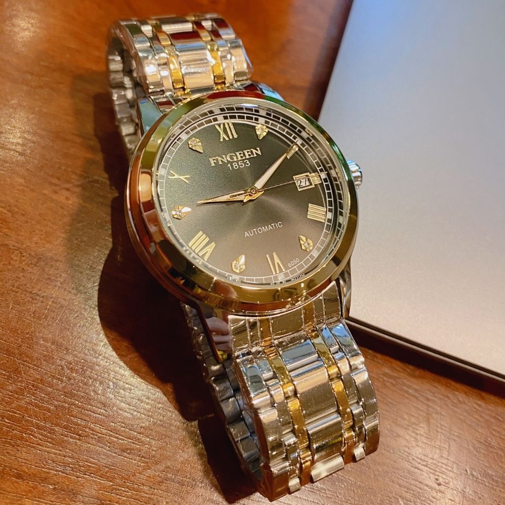 Đồng hồ cơ automatic Fngeen 1853CO Đồng hồ nam chính hãng dây thép chống nước chống xước bảo hành 24 tháng - oria watch