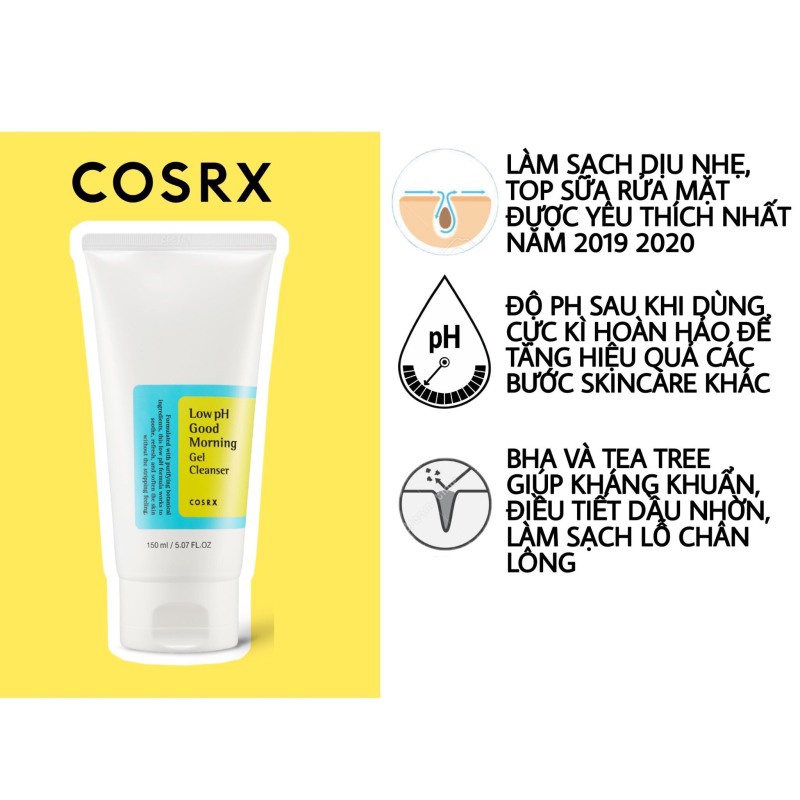 Sữa rửa mặt Cosrx Low Ph Good Morning 150ml