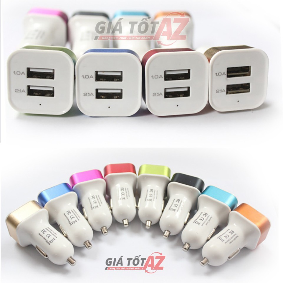 Sạc điện thoại 2 cổng, 3 cổng USB trên xe ô tô cắm chân tẩu tiện lợi - Giao hàng màu ngẫu nhiên