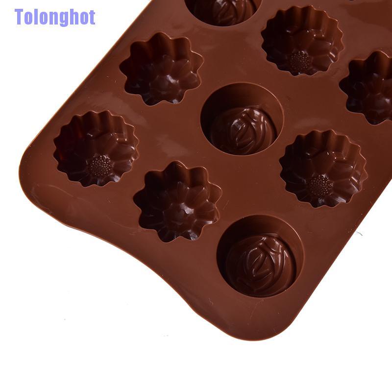 Tolonghot> 1Pc New Silicone Rose Flower-Shape Chocolate Cake Soap Mold Bake-Ice Tray Moulds