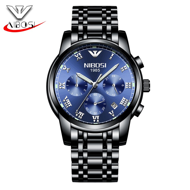 Đồng hồ nam NIBOSI 2301 dây thép đúc số la mã đẳng cấp