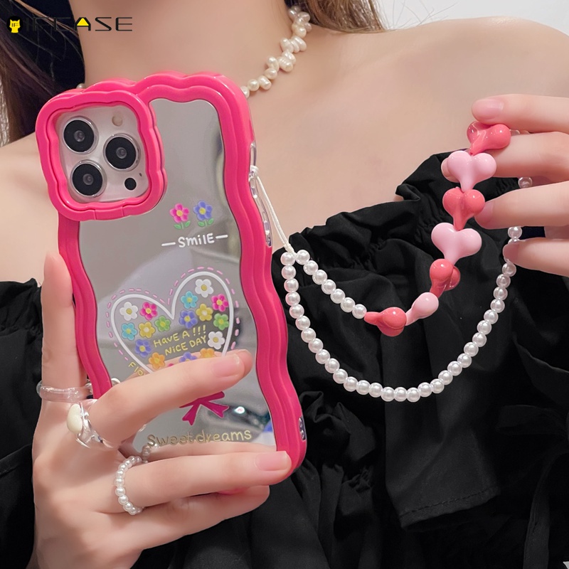 Ốp Điện Thoại Mềm Chống Sốc Tích Hợp Gương Trang Điểm Và Dây Đeo Cho iPhone 13 12 11 Pro Max XS Max
