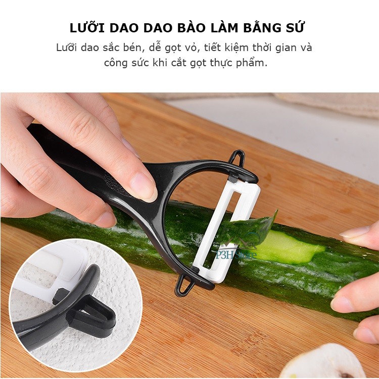 Bộ dao có nắp đậy 5" và dao bào bằng sứ Lock&Lock Cookplus CKK502