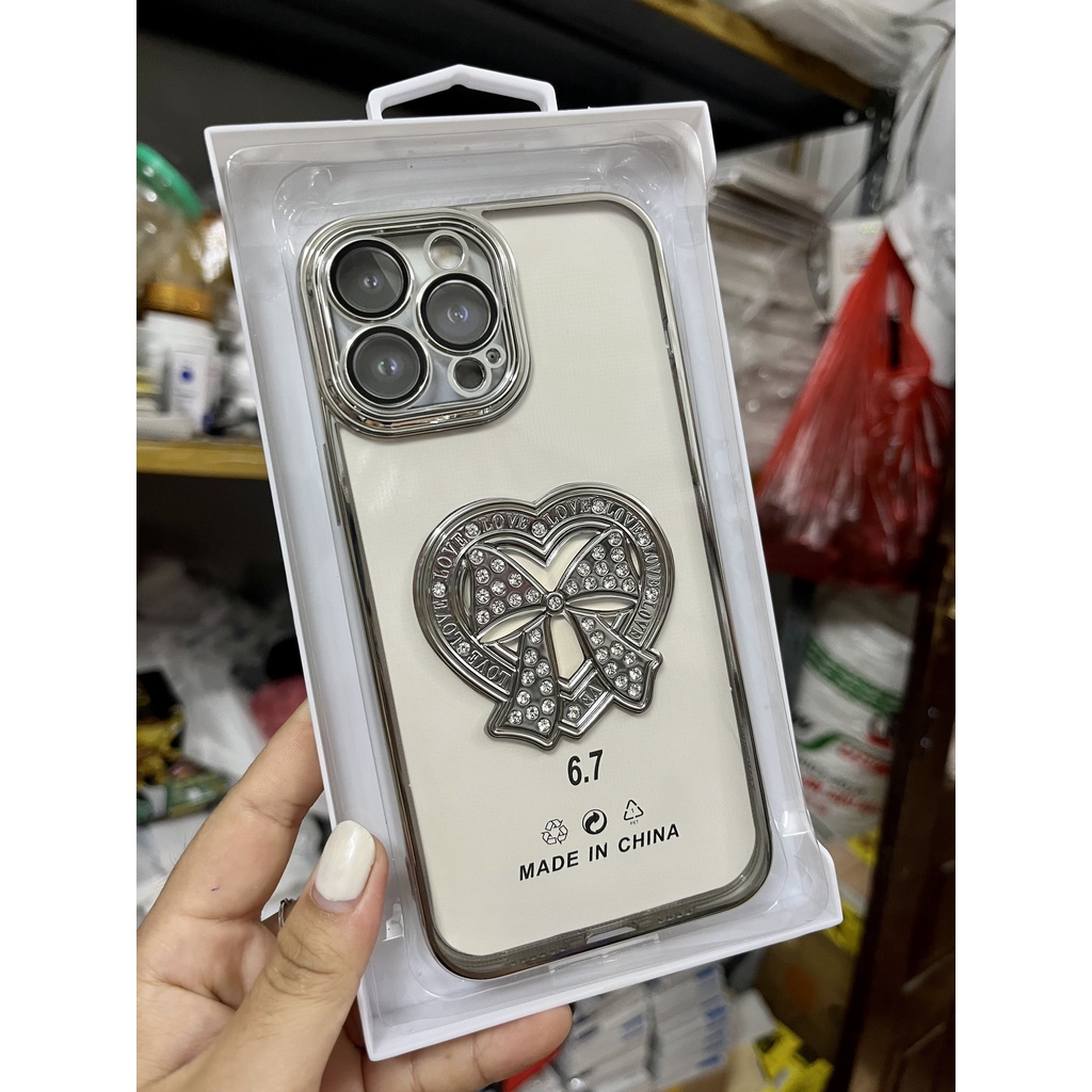 Ốp Lưng Điện Thoại Trong Suốt Đính Đá Lấp Lánh Chống Sốc bảo vệ camera Mẫu Mới Cho Iphone 11 12 13 MINI / PRO / MAX